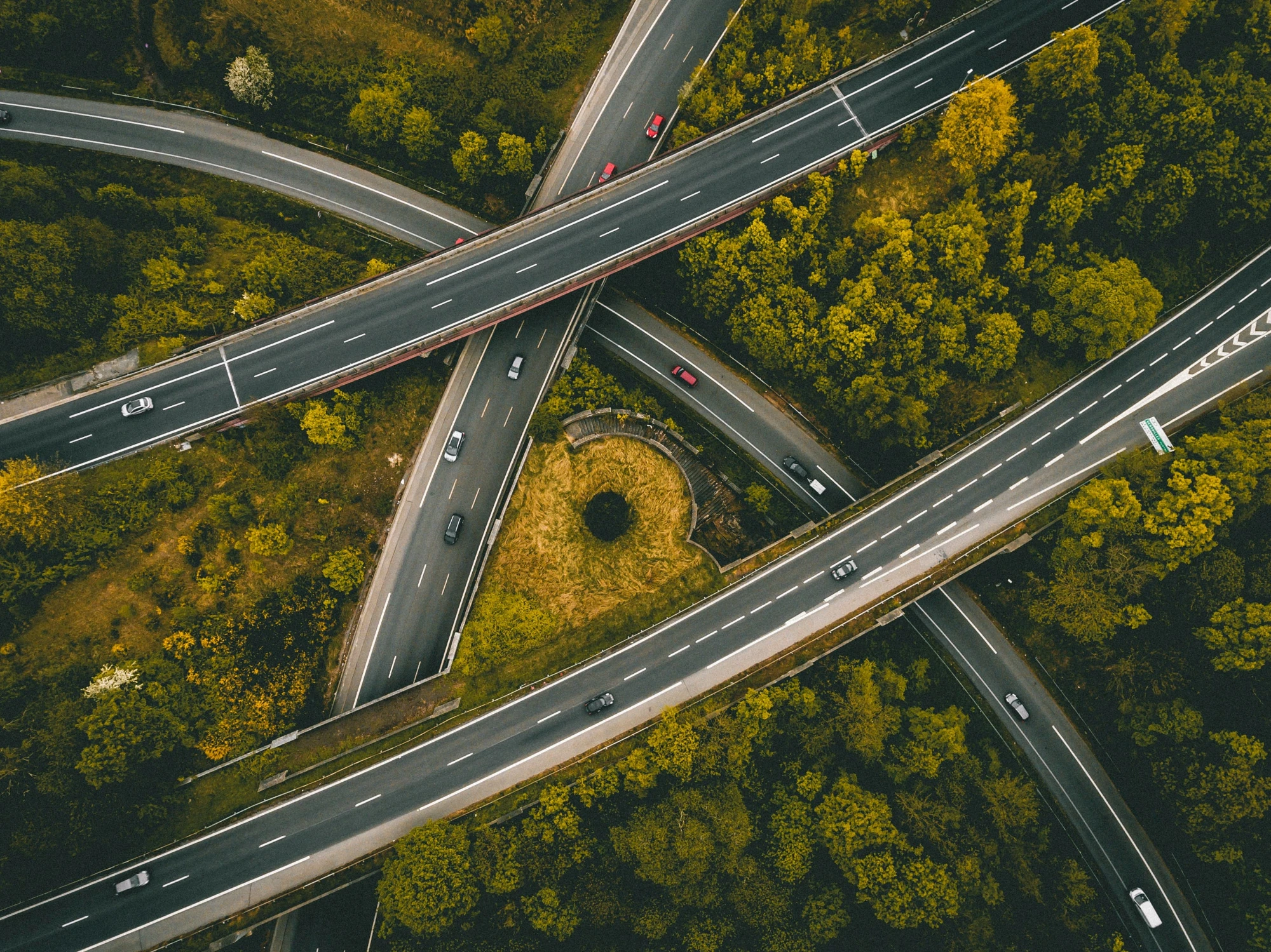 crossroads from above